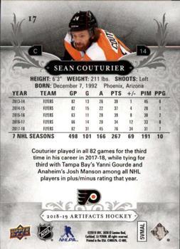 2018-19 Upper Deck Artifacts - Ruby #17 Sean Couturier Back