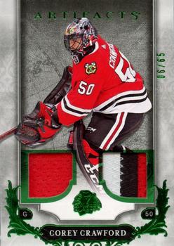 2018-19 Upper Deck Artifacts - Material Jersey Emerald #38 Corey Crawford Front