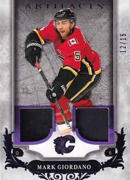 2018-19 Upper Deck Artifacts - Material Patch Purple #99 Mark Giordano Front
