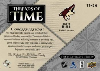 2018-19 Upper Deck Artifacts - Threads of Time #TT-BH Brett Hull Back