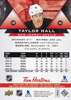 2018-19 Upper Deck Tim Hortons #9 Taylor Hall Back
