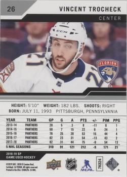 2018-19 SP Game Used #26 Vincent Trocheck Back