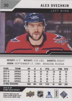 2018-19 SP Game Used #30 Alex Ovechkin Back