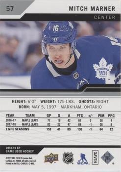 2018-19 SP Game Used #57 Mitch Marner Back