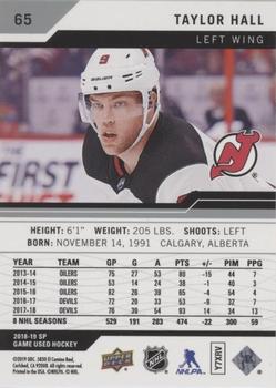 2018-19 SP Game Used #65 Taylor Hall Back