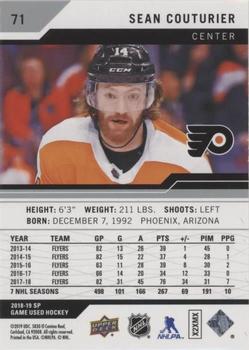 2018-19 SP Game Used #71 Sean Couturier Back