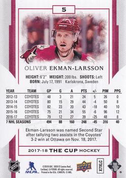 2017-18 Upper Deck The Cup #5 Oliver Ekman-Larsson Back