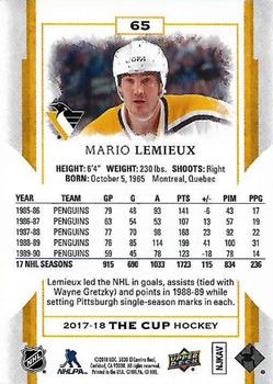 2017-18 Upper Deck The Cup #65 Mario Lemieux Back