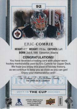 2017-18 Upper Deck The Cup #92 Eric Comrie Back