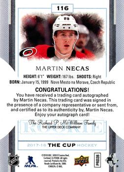 2017-18 Upper Deck The Cup #116 Martin Necas Back