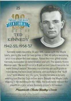 2016 President's Choice Blue and White Centennial #25 Ted Kennedy Back
