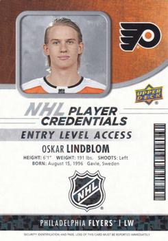 2018-19 Upper Deck MVP - NHL Player Credentials Entry Level Access #NHL-OL Oskar Lindblom Front