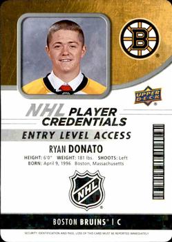2018-19 Upper Deck MVP - NHL Player Credentials Entry Level Access #NHL-RD Ryan Donato Front