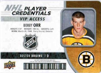 2018-19 Upper Deck MVP - NHL Player Credentials VIP Access #NHL-BO Bobby Orr Front