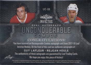 2017-18 Leaf Invictus - Unconquerable Combos Autographs - Red #UC-08 Guy Lafleur / Rejean Houle Back