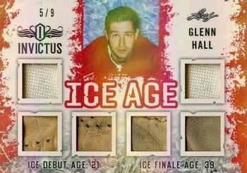 2017-18 Leaf Invictus - Ice Age Relics - Red #IA-07 Glenn Hall Front
