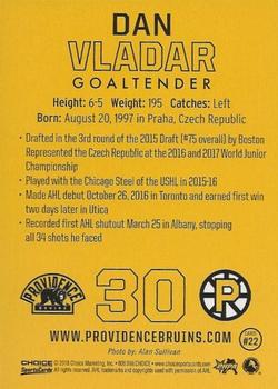 2017-18 Choice Providence Bruins (AHL) #22 Daniel Vladar Back