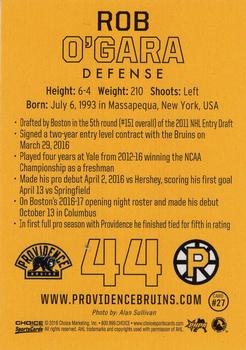 2017-18 Choice Providence Bruins (AHL) #27 Rob O'Gara Back