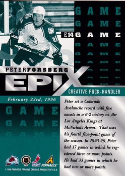 1997-98 Zenith - Epix Emerald #E14 Peter Forsberg Back