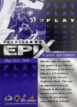 1997-98 Zenith - Epix Purple #E7 Patrick Roy Back