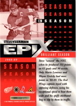 1997-98 Score - Epix Orange #E9 Steve Yzerman Back