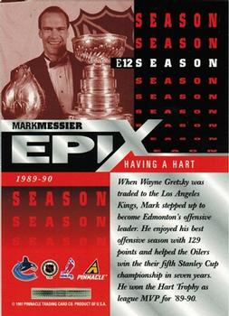 1997-98 Score - Epix Orange #E12 Mark Messier Back