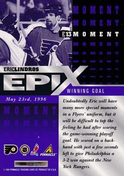 1997-98 Score - Epix Purple #E13 Eric Lindros Back