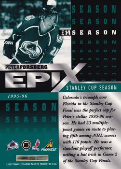 1997-98 Pinnacle Certified - Epix Emerald #E14 Peter Forsberg Back