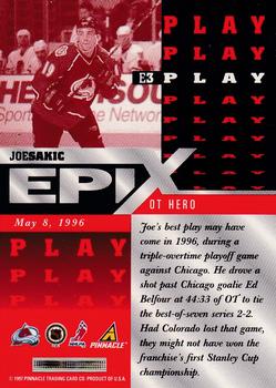 1997-98 Pinnacle Certified - Epix Orange #E3 Joe Sakic Back