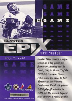 1997-98 Pinnacle Certified - Epix Purple #E11 Felix Potvin Back