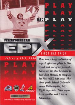 1997-98 Pinnacle - Epix Orange #E14 Peter Forsberg Back