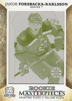 2017-18 Upper Deck The Cup - Rookie Printing Plates Synergy Yellow #63 Jakob Forsbacka-Karlsson Front