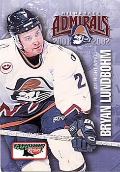 2001-02 Keebler Milwaukee Admirals (AHL) #NNO Bryan Lundbohm Front