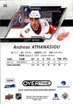 2018-19 Upper Deck Overtime #38 Andreas Athanasiou Back