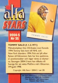 2004-05 Swedish Alfabilder Alfa Stars #35 Tommy Salo Back