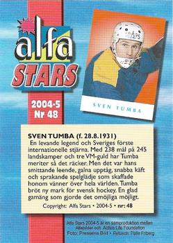 2004-05 Swedish Alfabilder Alfa Stars #48 Tumba Johansson Back