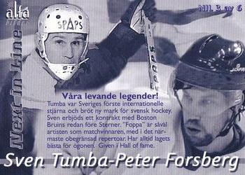2004-05 Swedish Alfabilder Alfa Stars - Next in Line #NIL 3 Sven Tumba / Peter Forsberg Back