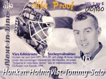2004-05 Swedish Alfabilder Alfa Stars - Proof Parallels #35 Tommy Salo Back