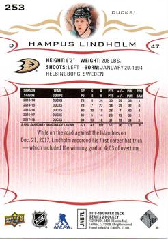 2018-19 Upper Deck - UD Exclusives #253 Hampus Lindholm Back