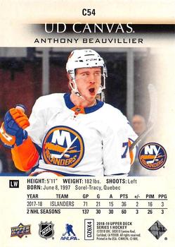 2018-19 Upper Deck - UD Canvas #C54 Anthony Beauvillier Back