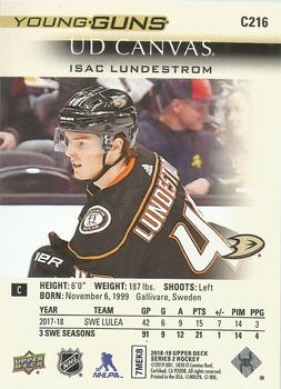 2018-19 Upper Deck - UD Canvas #C216 Isac Lundestrom Back