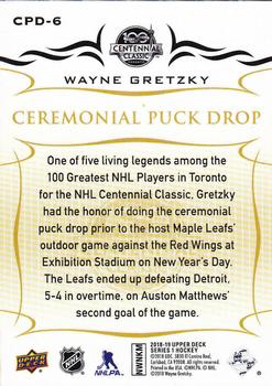 2018-19 Upper Deck - Ceremonial Puck Drop #CPD-6 Wayne Gretzky Back