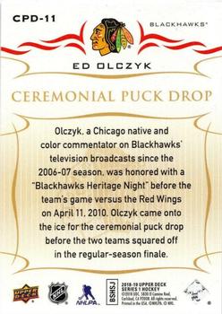 2018-19 Upper Deck - Ceremonial Puck Drop #CPD-11 Ed Olczyk Back