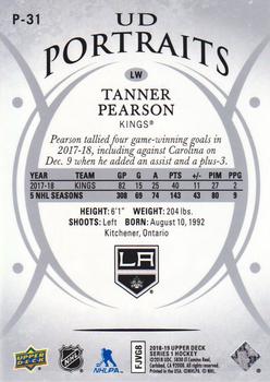 2018-19 Upper Deck - UD Portraits #P-31 Tanner Pearson Back