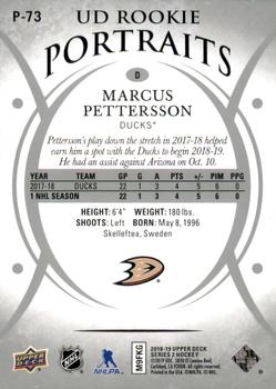 2018-19 Upper Deck - UD Portraits #P-73 Marcus Pettersson Back