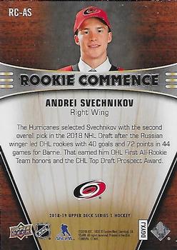 2018-19 Upper Deck - Rookie Commence #RC-AS Andrei Svechnikov Back