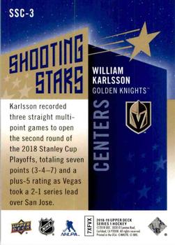 2018-19 Upper Deck - Shooting Stars Centers #SSC-3 William Karlsson Back