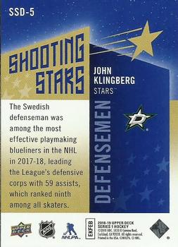 2018-19 Upper Deck - Shooting Stars Defensemen #SSD-5 John Klingberg Back