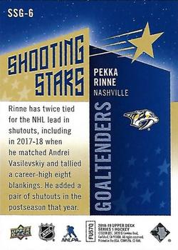 2018-19 Upper Deck - Shooting Stars Goaltenders #SSG-6 Pekka Rinne Back