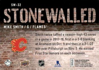 2018-19 Upper Deck - Stonewalled #SW-32 Mike Smith Back